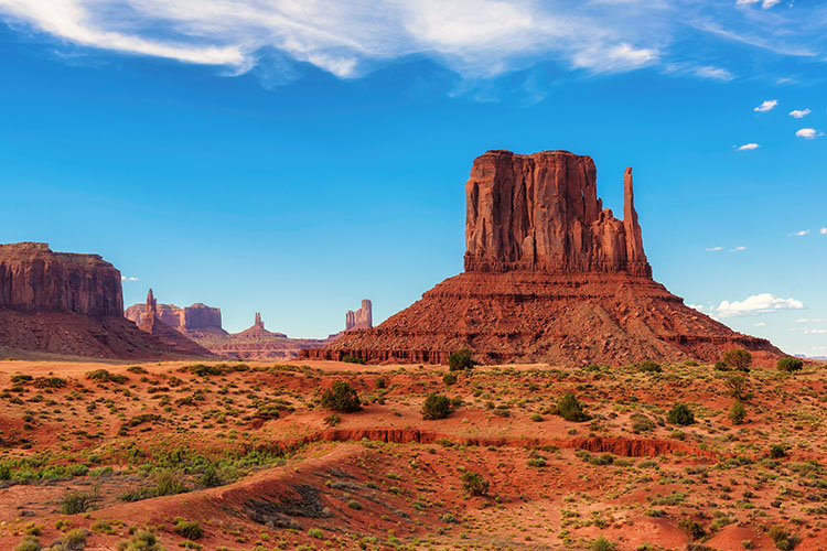 The West Thumb rock formation in Monument Valley.