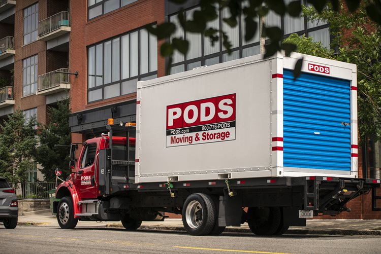 A PODS City Service truck and container in the streets
