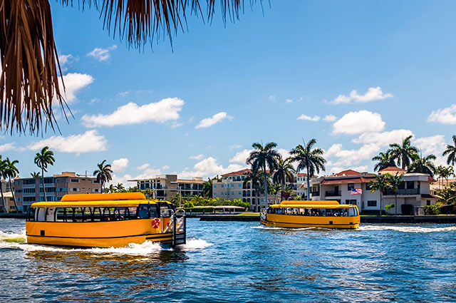 Water taxis on the canals of Fort Lauderdale