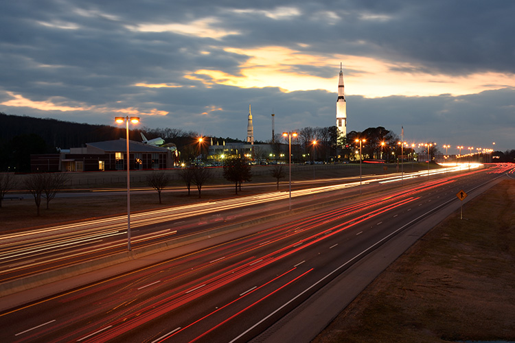 The U.S. Space & Rocket Center seen from I-565