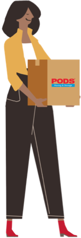 Person holding a PODS box