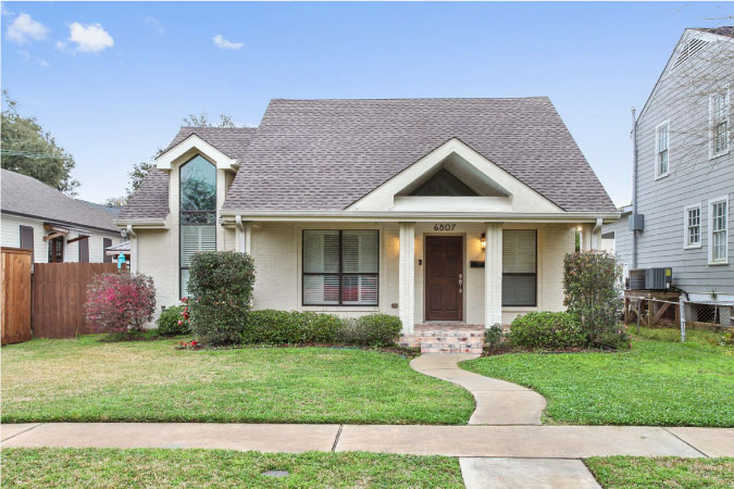 A small, brick house in the Lakeview neighborhood of New Orleans, Louisiana.