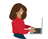 Woman typing on laptop