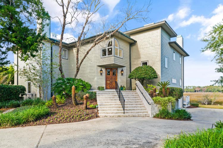 A gorgeous two-story home on St. Simons Island — one of the best places to retire in Georgia.
