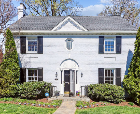 A brick Colonial-style home in one of the safest neighborhoods in D.C. — Barnaby Woods.