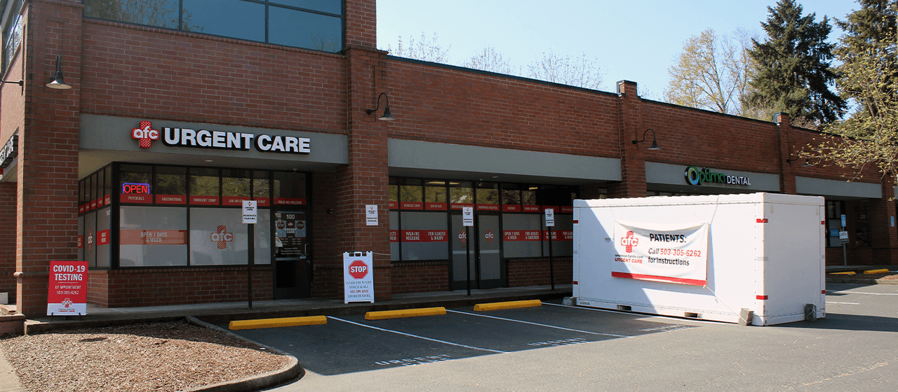 AFC Urgent Care PODS COVID-19 testing station