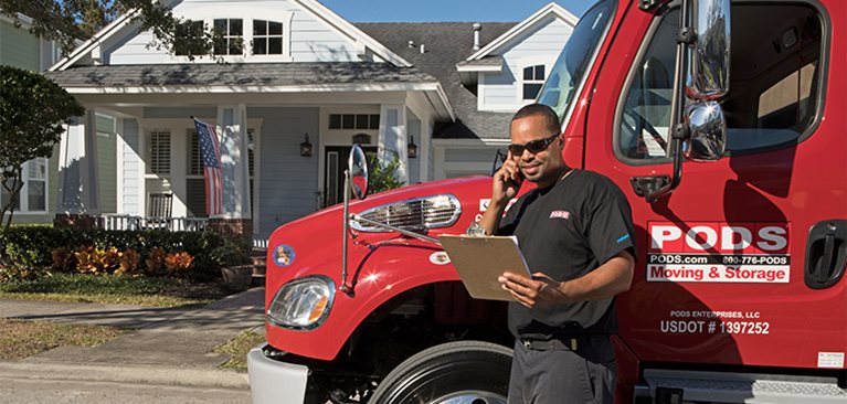 PODS Delivery Driver and PODS truck