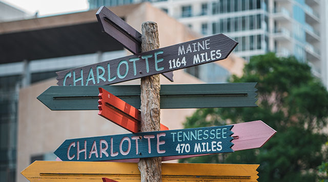Charlotte direction signs