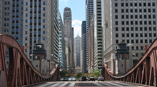 Chicago city street view