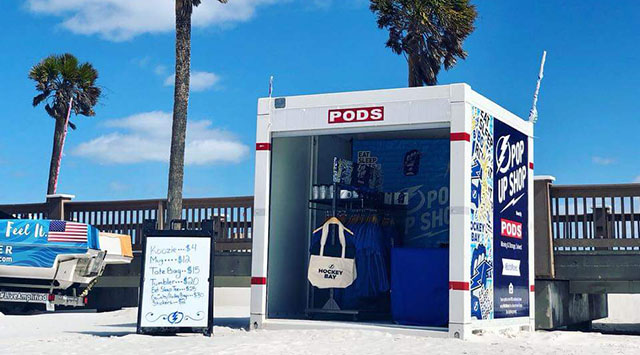 PODS container pop up shop