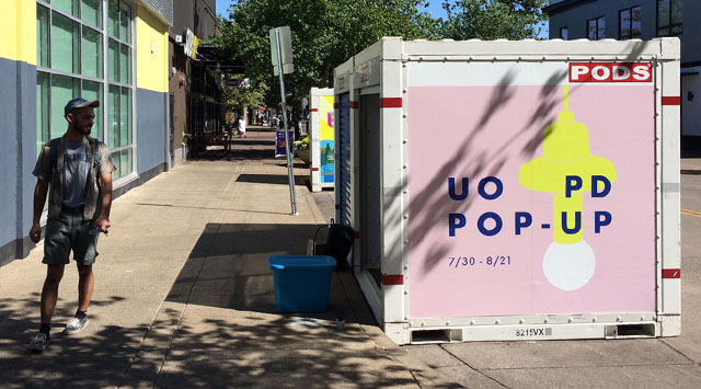 PODS container pop up shop