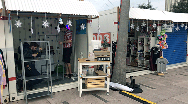 PODS container pop up shop storage
