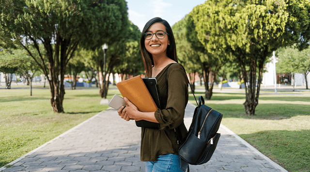 Woman at a college university