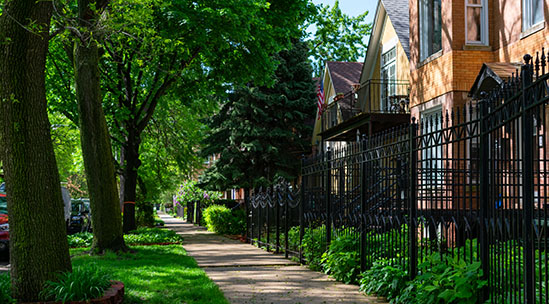 Chicago park walk path