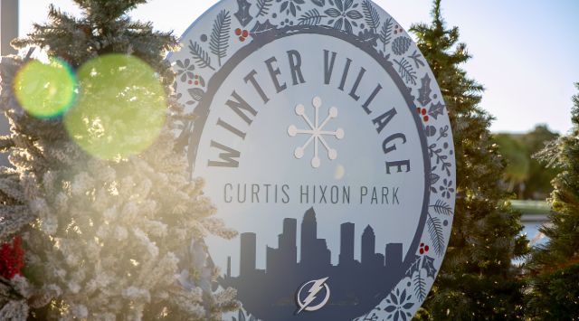Tampa Downtown Winter Village Sign by Foto Bohemia