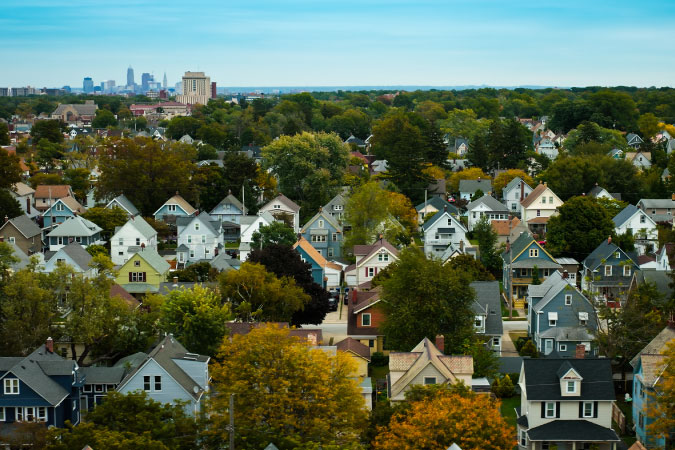 Suburban neighborhoods in the Cleveland, Ohio, area. 