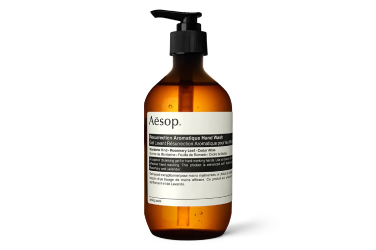 A single bottle of Aesop Aromatique Hand Wash against a white background.