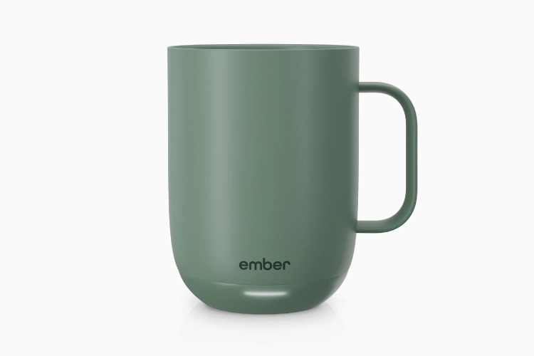 An Ember Mug 2 in sage green is set against a white background.