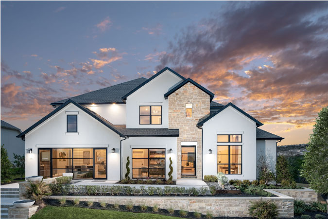 A newly built luxury home in Leander, TX, a suburb of Austin