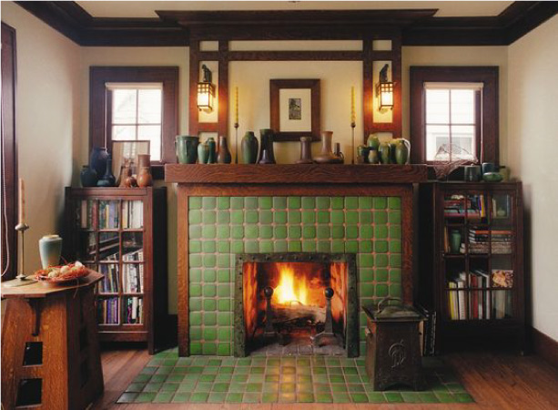 Craftsman fireplaces are known for their rich woodwork and simple, timeless look. 