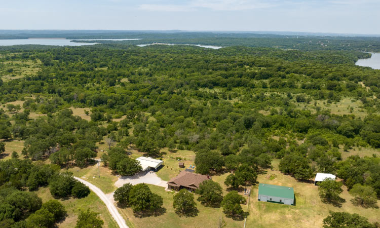 An aerial view of the town of Sulphur, Oklahoma.