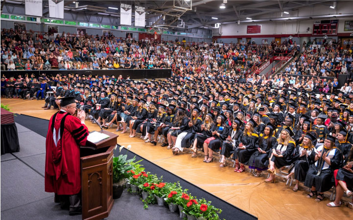 Over 1,400 students of the University of Indianapolis are wearing caps and gowns, 