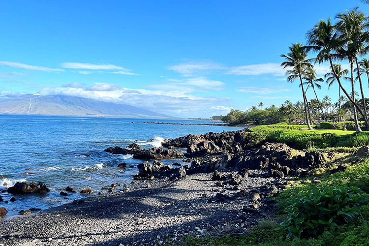 Black sand beaches in Wailea