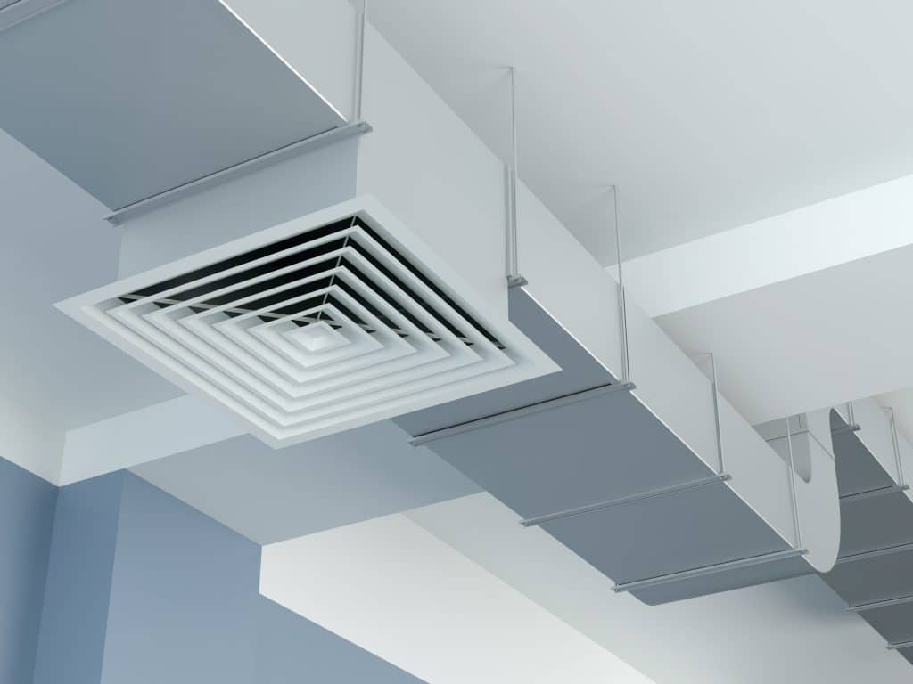 A commercial HVAC ceiling vent